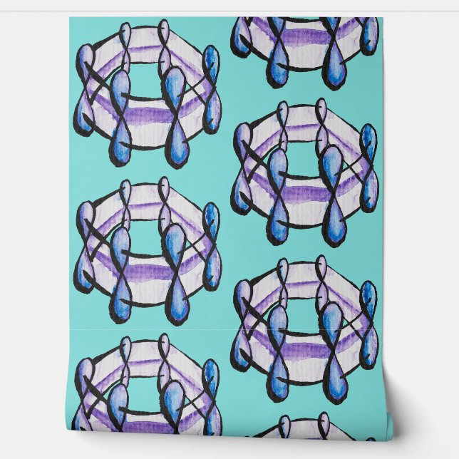 Chemistry Classroom Benzene Molecules Science Geek Wallpaper (Unrolling)