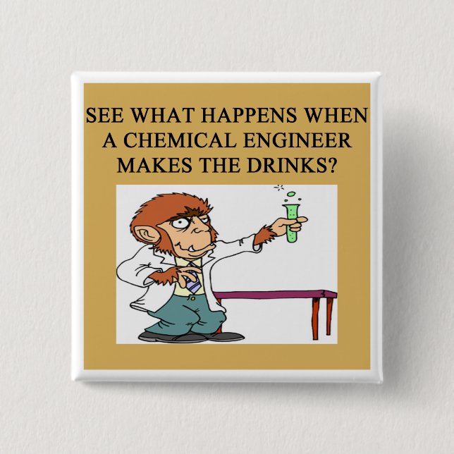 chemistry concoction joke 15 cm square badge (Front)