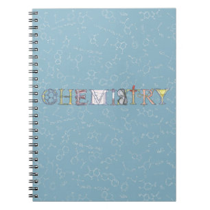 Chemistry diagram and typography blue notebook