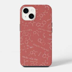 Chemistry diagram design dusky pink iPhone 14 case