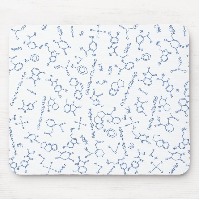 Chemistry diagram pattern blue mouse mat (Front)