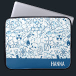 Chemistry Doodle Pattern Personalised Name Laptop Sleeve<br><div class="desc">Introducing our Chemistry Doodle Neoprene Laptop Sleeve for 15-inch devices, where science meets style! Elevate your tech protection with this sleek accessory, adorned with playful molecular structures, beakers, and atoms. Crafted from premium neoprene, it offers superior shock absorption and water resistance to keep your laptop safe from everyday hazards. Your...</div>