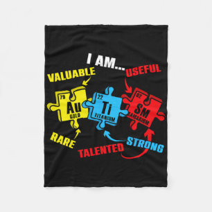 Chemistry Elements Periodic Table Puzzle Autism Aw Fleece Blanket