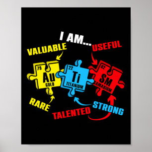 Chemistry Elements Periodic Table Puzzle Autism Aw Poster