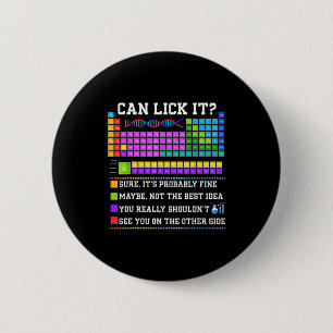Chemistry Elements Teacher Can I Lick It Periodic  6 Cm Round Badge