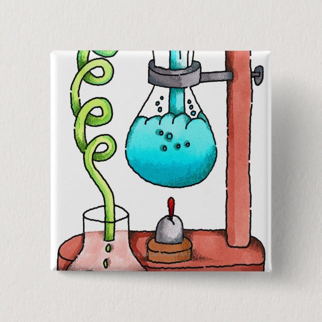 Chemistry Experiment 15 Cm Square Badge (Front)