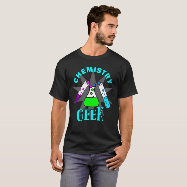 Chemistry Geek Funny Colourful Test Tube Graphics T-Shirt (Front Full)