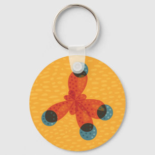 Chemistry Geek Orange Methane Molecule Key Ring