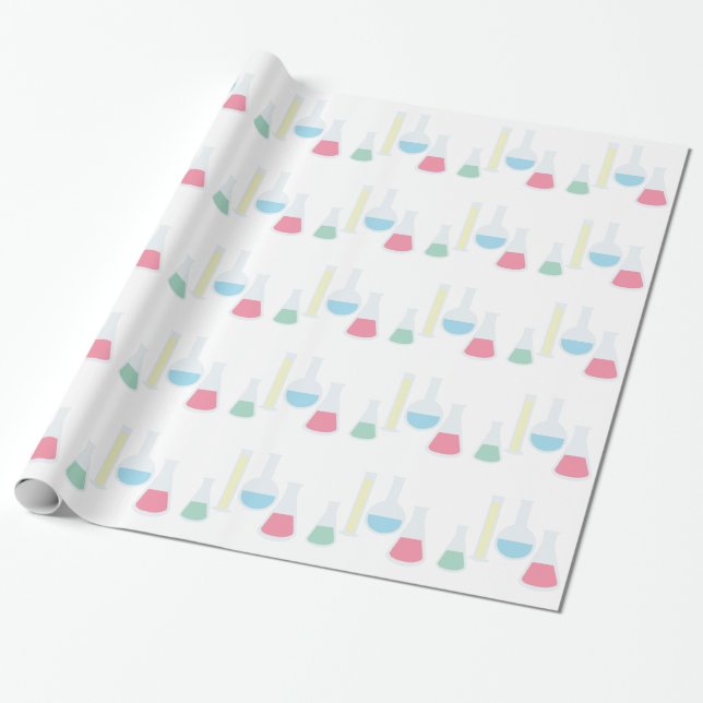 Chemistry Glassware Wrapping Paper (Unrolled)