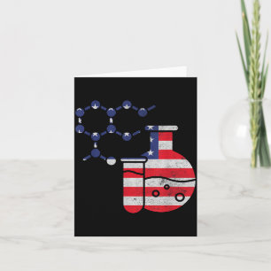 Chemistry Independence Day Patriotic USA Flag 4th Card