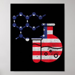 Chemistry Independence Day Patriotic USA Flag 4th Poster