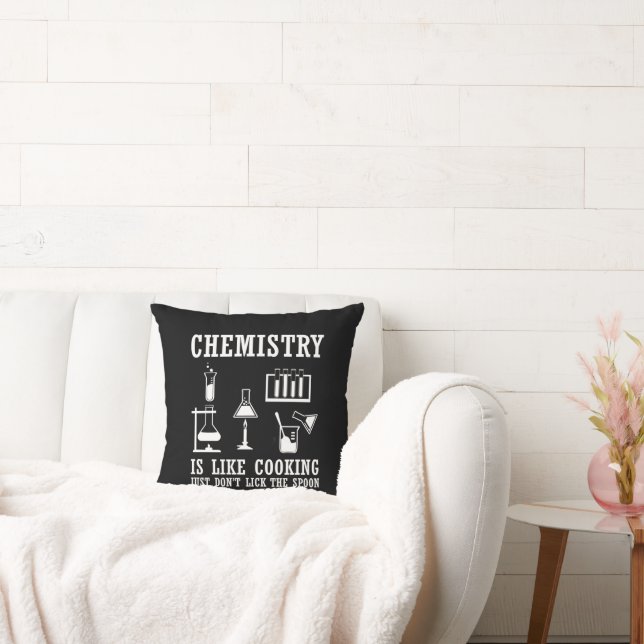 chemistry is like cooking funny chemist quote cushion (Couch)