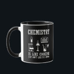 chemistry is like cooking funny chemist quote mug<br><div class="desc">Do you love chemistry? Do you love to laugh? If so, this is the illustration for you, especially if you are a scientist or chemist. There are plenty of chemistry designs, but how many make sense? That makes this „Chemistry is like cooking" design so great. You'll feel the love and...</div>