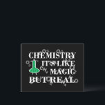 Chemistry is like magic but real holiday postcard<br><div class="desc">Teaching is more than imparting knowledge, it is inspiring change. Learning is more than absorbing facts. It is acquiring understanding. This original graphic design "chemistry is like magic but real " is perfect for chemistry teachers, students, and people who love chemistry. If you like this design, check out the other...</div>