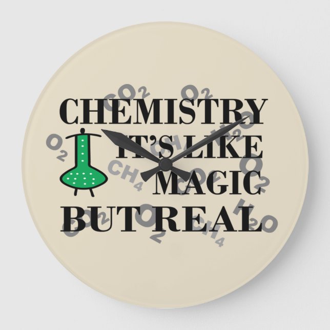 Chemistry is like magic but real large clock (Front)