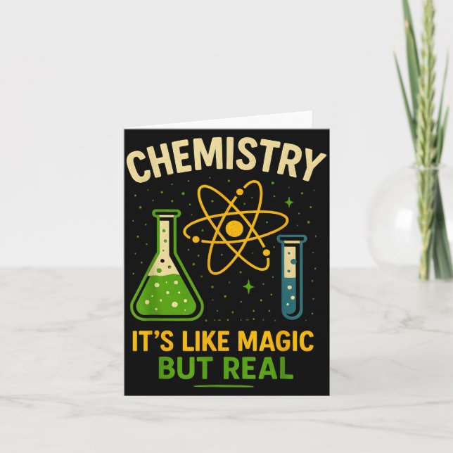 Chemistry It’s Like Magic Funny Science Teacher St Card (Front)