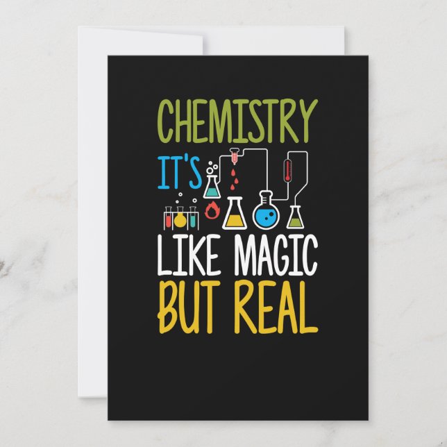 Chemistry It's Like Magic But Real Funny Invitation (Front)