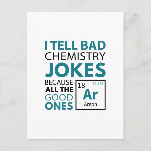 Chemistry Jokes Argon Postcard (Front)