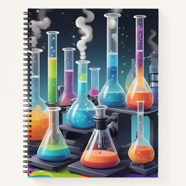Chemistry Lab Colourful Science Equipment Notebook (Front)