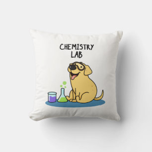 Chemistry Lab Funny Labrador Dog Pun Cushion
