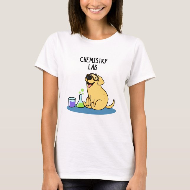 Chemistry Lab Funny Labrador Dog Pun  T-Shirt (Front)