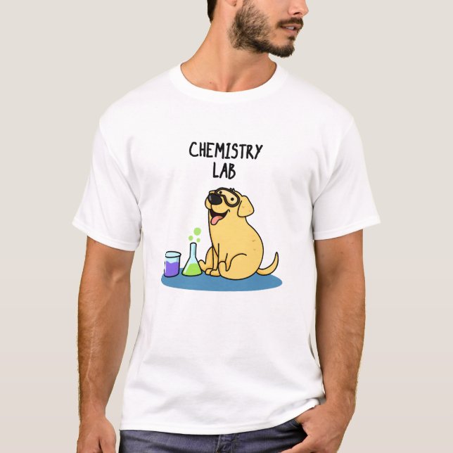 Chemistry Lab Funny Labrador Dog Pun  T-Shirt (Front)