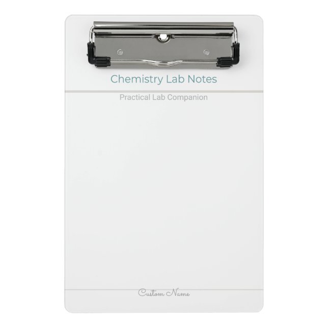 Chemistry Lab Notes – Custom Name Mini Clipboard (Front)