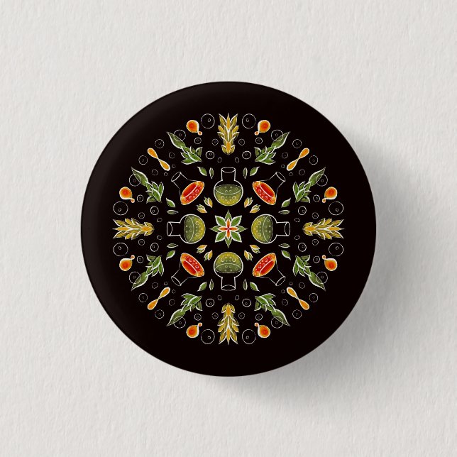 Chemistry Lab Science Botanical Pattern 3 Cm Round Badge (Front)