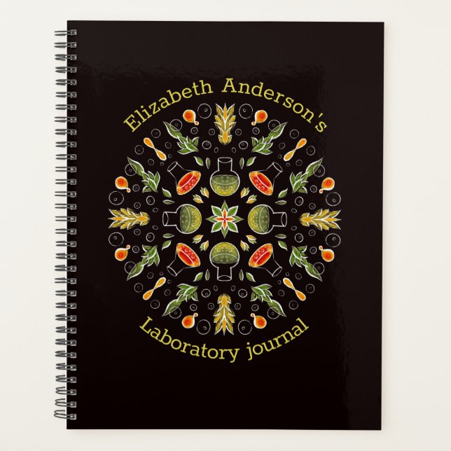 Chemistry Laboratory Botanical Pattern Planner (Front)