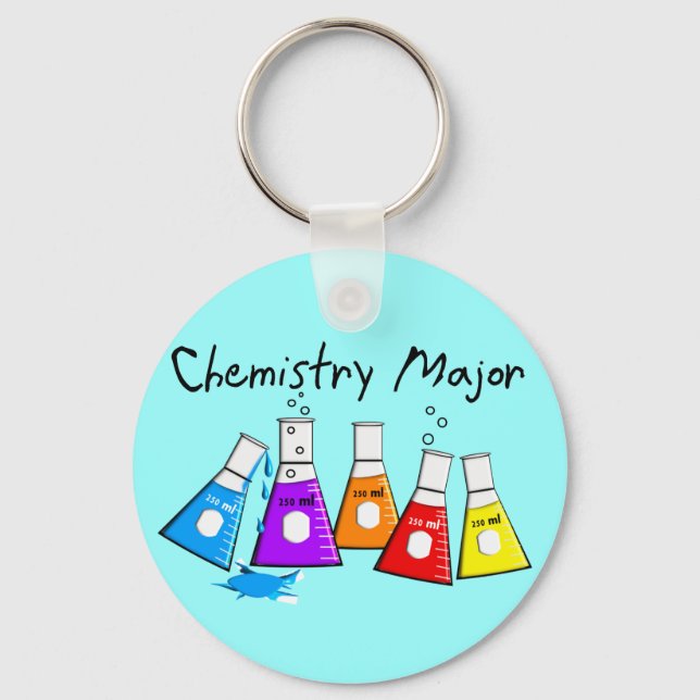 Chemistry Major Gifts Beeker Design Key Ring (Front)