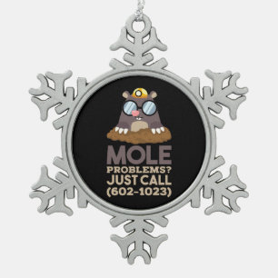 Chemistry - Mole Problems Snowflake Pewter Christmas Ornament
