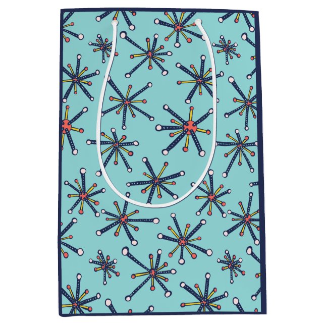 Chemistry Molecule Retro Modern Abstract Pattern Medium Gift Bag (Front)