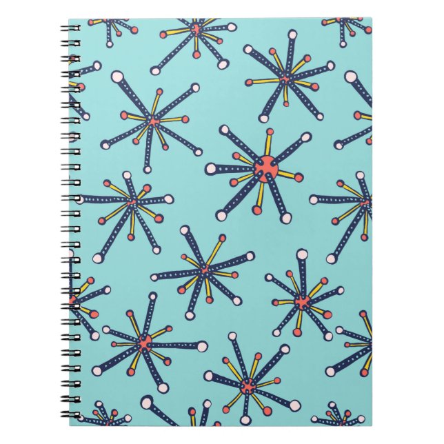 Chemistry Molecule Retro Modern Abstract Pattern Notebook (Front)