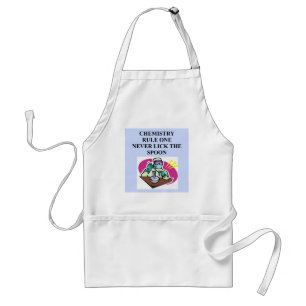 chemistry: never lick the spoon standard apron