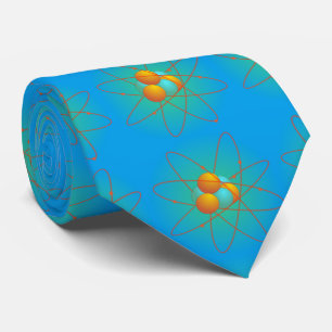 chemistry, nucleus. big-bang. blue background tie