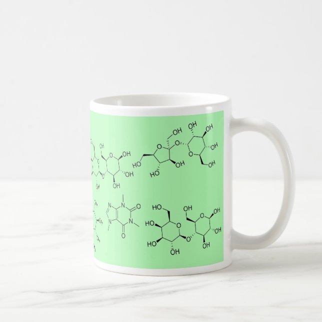chemistry of tea and coffee in green mug (Right)