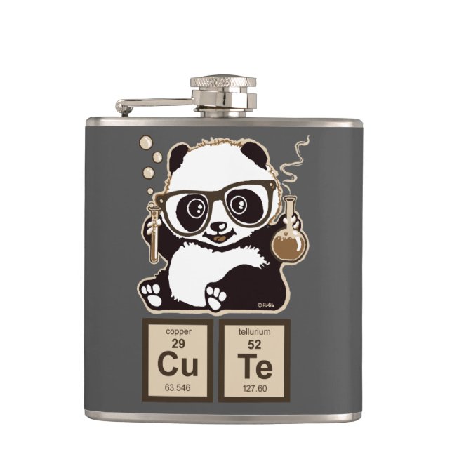 Chemistry panda discovered cute hip flask (Front)