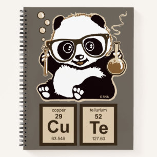 Chemistry panda discovered cute notebook