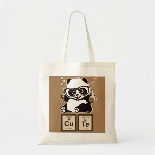 Chemistry panda discovered cute tote bag (Front)