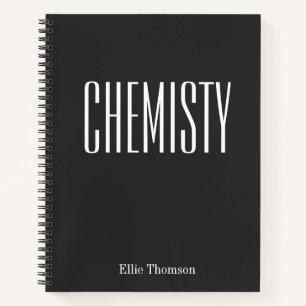 Chemistry   Personalised School Graph Paper Black Notebook