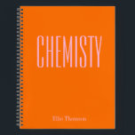 Chemistry | Personalised School Graph Paper Orange Notebook<br><div class="desc">Chemistry | Personalised School Graph Paper Orange and Pink Notebook</div>