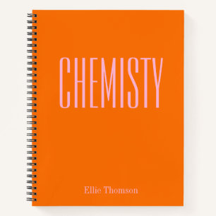 Chemistry   Personalised School Graph Paper Orange Notebook