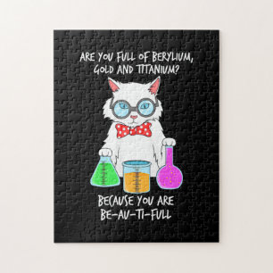 Chemistry Pun Student Loves Cat Jigsaw Puzzle