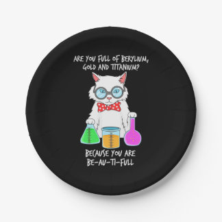 Chemistry Pun Student Loves Cat Paper Plate