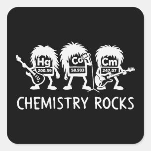 Chemistry Rocks Science Rock Band Square Sticker