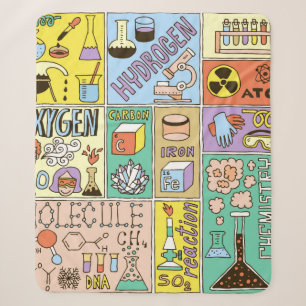 Chemistry Science Banners set. Colour Hand Drawn v Sherpa Blanket