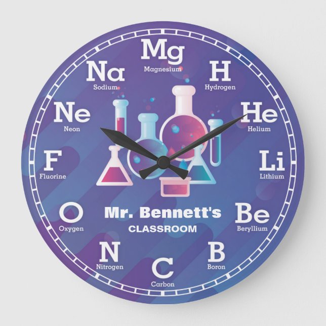 Chemistry Science Personalizable Clock (Front)