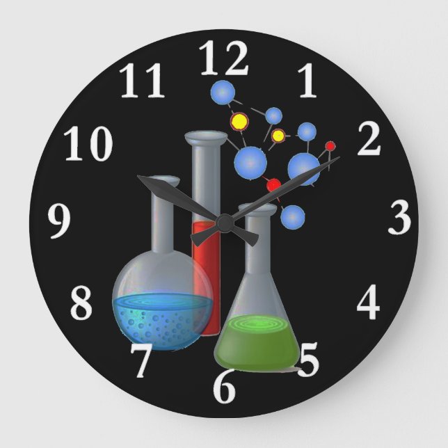 Chemistry Science Round Wall Clock (Front)