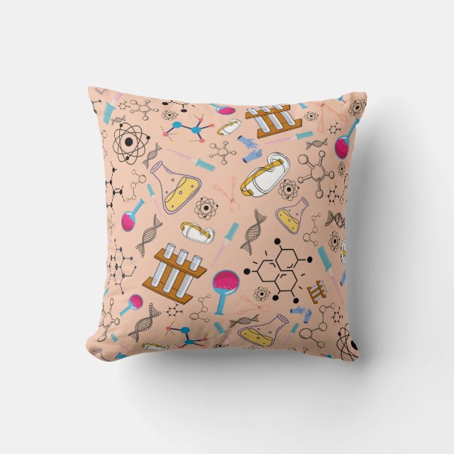 Chemistry Science Symbols Pattern Cushion (Front)