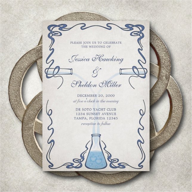 Chemistry Science Teacher Wedding Invitations (Creator Uploaded)